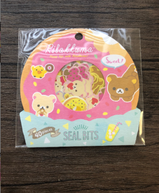 x Rilakkuma Donut sticker flakes seal bits 40pcs Charms By EmiChan