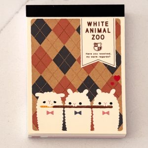 White Animal Zoo mini memo