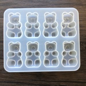 Alternative view of x Clear 8 cavity silicone gummy bear mold