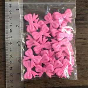 MLD x 24pcs Dark Pink Bow beads 30mm x 23mm