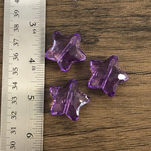 6pc Transparent Purple Chunky Star Beads #47