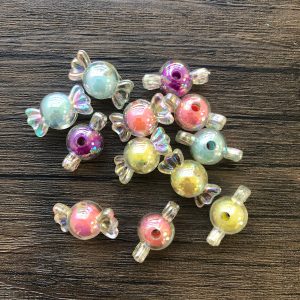 V x 12pcs Iridescent Candy Beads