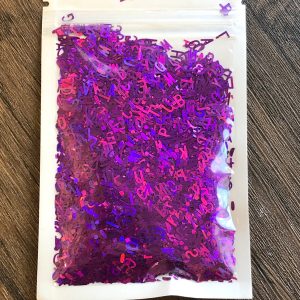 10g pack of laser cut letters Dark Purple