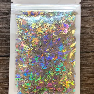 10g pack of laser cut letters Silver