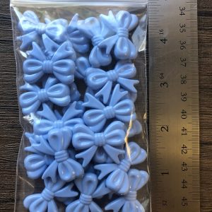 MLD x 24pcs Blue Bow beads 30mm x 23mm