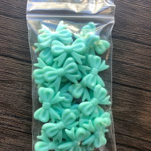 MLD x 24pcs Mint Bow beads 30mm x 23mm