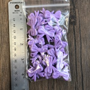 MLD x 24pcs Purple Bow beads 30mm x 23mm