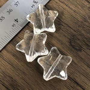 6pc Clear Chunky Star Beads #46 - Image 2