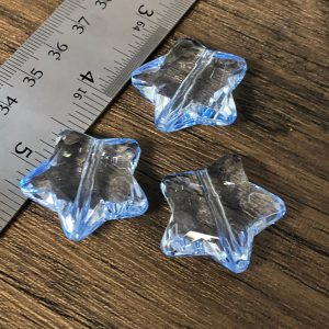 Alternative view of x 6pc Transparent Sky Blue Chunky Star Beads