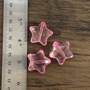 6pc Transparent Light Pink Chunky Star Beads #40