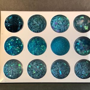 Aqua glitter sequins assorted glitter 12pc boxed set