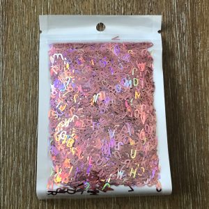 V 10g pack of laser cut letters Rose Gold pink