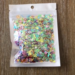 10g pack of sequin letters Purple Pink Blue Multi (Multi) - Image 4