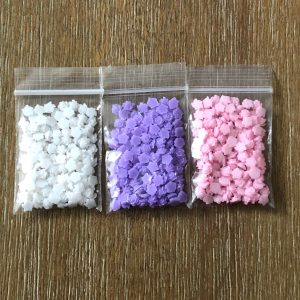 99#, 118#, and 133# Tiny rose embellishments Pink Purple White 1tsp (#99 Purple)