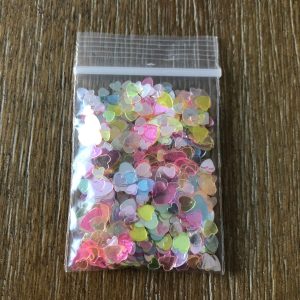 97# Transparent heart glitter confetti mix 1tsp
