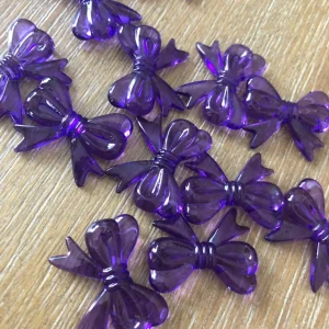 MLD x 24pcs Bow beads 30mm x 23mm (Black) - Image 2