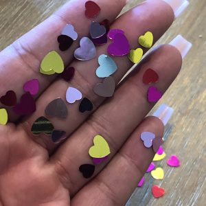 Metallic foil heart cut out confetti spangles glitter 1tsp - Image 2