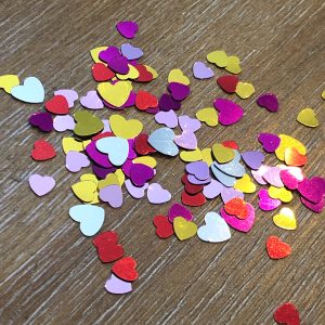 Metallic foil heart cut out confetti spangles glitter 1tsp - Image 3