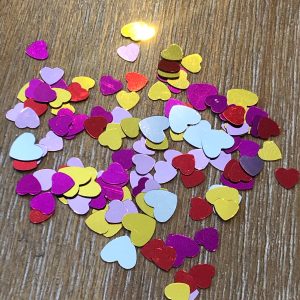 Metallic foil heart cut out confetti spangles glitter 1tsp