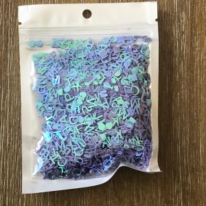 10g pack of sequin letters Purple Pink Blue Multi (Purple)