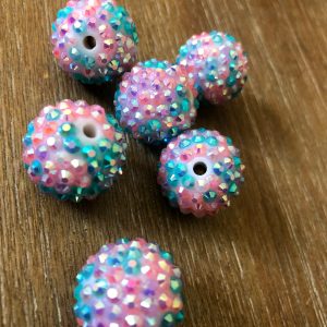 x 6pcs 20mm pastel Rhinestone Beads #29 - Image 2