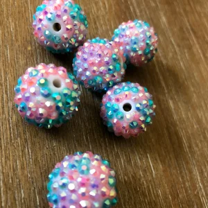x 6pcs 20mm pastel Rhinestone Beads #29 - Image 2