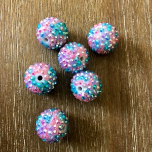 x 6pcs 20mm pastel Rhinestone Beads #29