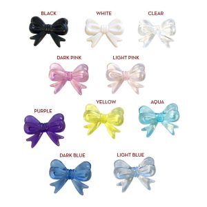 MLD x 24pcs Bow beads 30mm x 23mm (Aqua)