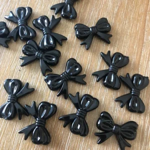 MLD x 24pcs Bow beads 30mm x 23mm (Black) - Image 4