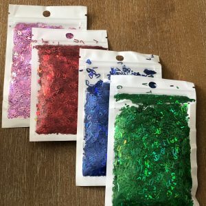 10g pack of laser cut letters green blue red pink (Aqua)