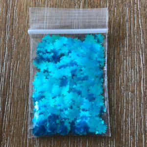 122# Transparent blue flower sakura cherry blossom glitter confetti 1tsp