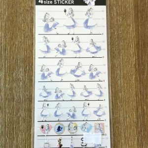 B267 Alice in Wonderland sticker sheet 4 size sticker x (black/blue) - Image 2