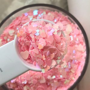 76# Pink Heart Mix sizeconfetti glitter 1tsp (1tsp)