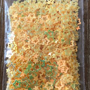 10# Yellow Hollow Star Glitter Spangles 1tsp - Image 2