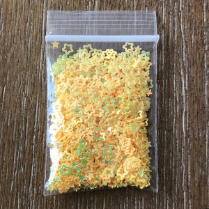 10# Yellow Hollow Star Glitter Spangles 1tsp