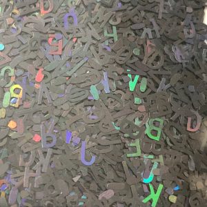 10g pack of laser cut letters iridescent black - Image 2