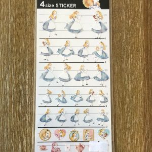 B267 Alice in Wonderland sticker sheet 4 size sticker x (black/blue) - Image 3