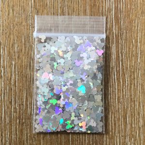 90# Silver holographic mickey glitter 1tsp