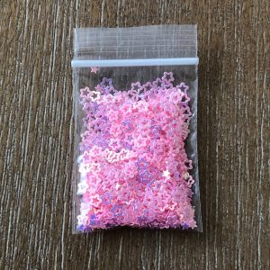 12# Pink Iridescent Hollow star glitter 1tsp