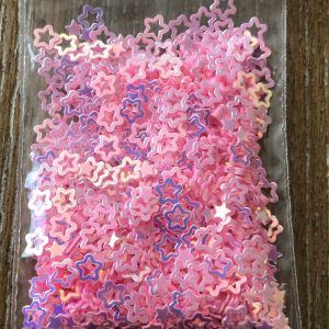 12# Pink Iridescent Hollow star glitter 1tsp - Image 2