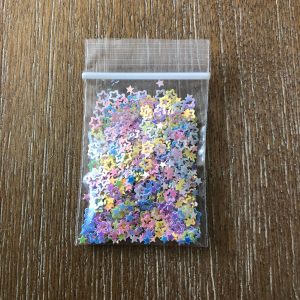 25# Colorful Iridescent Hollow star glitter spangles 1tsp