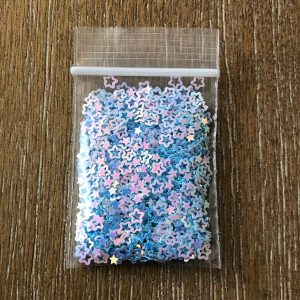 101# Hollow blue star glitter spangles 1tsp