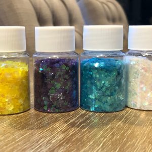 Cello flakes glitter iridescent jar 10g (Aqua blue) - Image 2