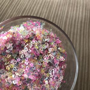 9# Pastel Clear Heart Mix confetti glitter 1tsp - Image 2