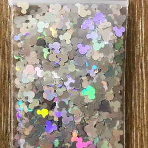 Alternative view of 90# Silver holographic mickey glitter 1tsp
