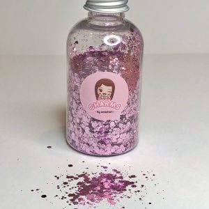 Chunky multi size pink glitter appx 30g