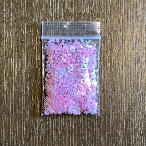 28# 29# 157# and 158# Pastel open star, heart, plum flower glitter 1tsp (#29 Open Stars) - Image 3