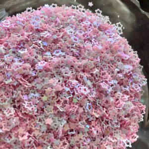 28# 29# 157# and 158# Pastel open star, heart, plum flower glitter 1tsp (#29 Open Stars) - Image 6