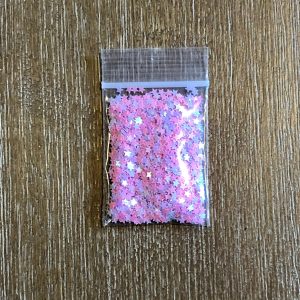 28# 29# 157# and 158# Pastel open star, heart, plum flower glitter 1tsp (#29 Open Stars) - Image 2