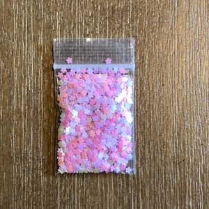 28# 29# 157# and 158# Pastel open star, heart, plum flower glitter 1tsp (#29 Open Stars) - Image 5